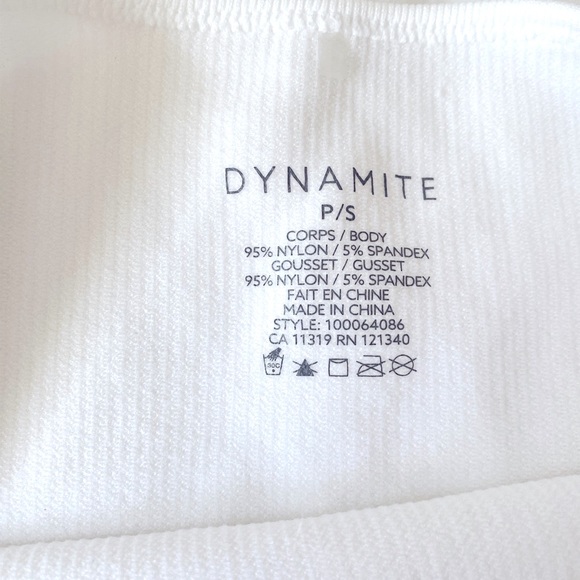 White Ribbed Bodysuit - Dynamite (size small) - Picture 3 of 4